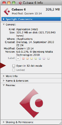 在Mac OS X下使用64位版本Cubase 6的注意事項(xiàng) 